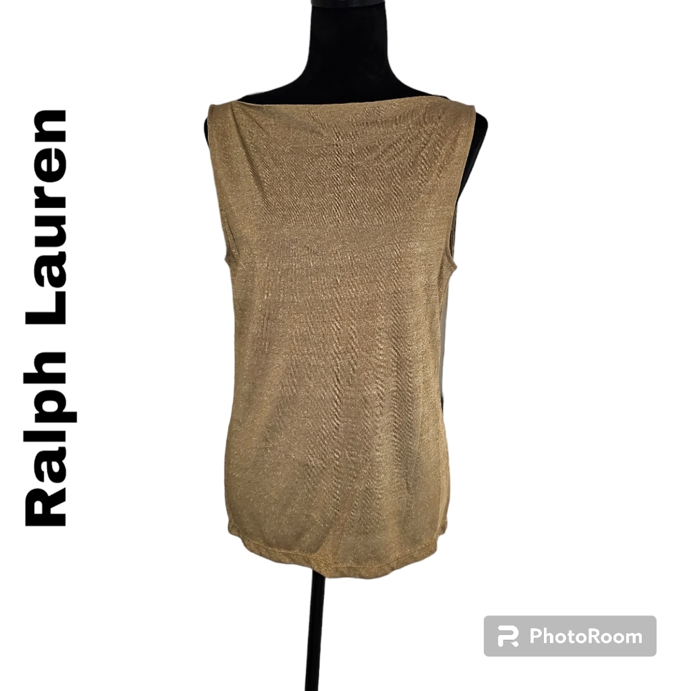 Lauren, by Ralph Lauren Gold Shimmer Tank Top
